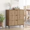 vidaXL Artisan dubový příborník 79,5 x 33 x 82 cm Materiál Náhled obrázku produktu 4