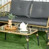 Outsunny 4 tlg. Gartenmöbel-Set Rattan Sitzgruppe mit Produktbild-Vorschau 7