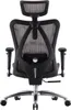 The back view of a black ergonomic office chair with a gray mesh back and headrest, shown on a white background. Náhled obrázku produktu