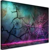 Leinwandbild Spinnennetz Neon Abstraktion 100x70 Feeby Produktbild-Vorschau 1
