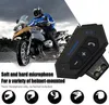 A motorcyclist riding a motorcycle with a Bluetooth headset in the foreground. Produktbild-Vorschau