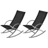 Two black rocking chairs with gray frames are shown against a white background. Podgląd zdjęcia produktu