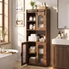 Mobiletto da bagno in stile rustico con ante scorrevoli, Anteprima dell’immagine prodotto 2