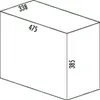 A 3D line drawing of a rectangular prism with dimensions labeled. Podgląd zdjęcia produktu