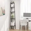 Regał narożny, 5 półek, czarny, 45,5x31,5x180 cm Podgląd zdjęcia produktu 2