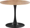 BELIANI Esszimmertisch Heller Holzfarbton / Schwarz Rund 90 Produktbild-Vorschau 1