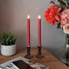 Anna Collection Led Tischkerzen - 2x - rot - 25 cm - 3D Produktbild-Vorschau 3