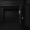 An open black safe with a golden lock and keys. Produktbild-Vorschau