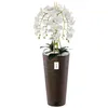 Orchidea artificiale a cascata bouquet bianco in vaso Anteprima dell’immagine prodotto 1