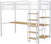 Metalowe łóżko na poddaszu Sweiko, 90x200 cm, drabinka Podgląd zdjęcia produktu 10