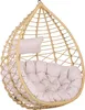 BELIANI Hängesessel Beige Rattan inkl. Kissen Korbsessel Produktbild-Vorschau 1