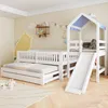 Merax Kinderbett 90x200cm mit Ausziehbett 90x190, Hausbett Produktbild-Vorschau 3