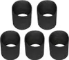 Five black foam filters are arranged in a staggered pattern on a white background. Produktbild-Vorschau