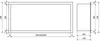 Technical drawing with dimensions for a rectangular shelf. Náhled obrázku produktu