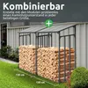 DELUKE® Kaminholzregal Außen mit Dach ELOS - 130x70x185cm | Produktbild-Vorschau 7
