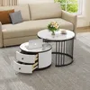 MODFU Couchtisch Wohnzimmertisch 2er Set für Wohnzimmer, Produktbild-Vorschau 2