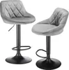 2er Set Barhocker mit Lehne aus Samt - Barstuhl, Produktbild-Vorschau 4