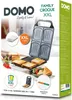 Packaging for a Domo Family Croque XXL sandwich maker, showing the product and prepared sandwiches. Produktbild-Vorschau