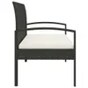 vidaXL Banc de jardin avec coussins Noir 105 cm Poly rotin Voir les images du produit 4