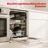 An open dishwasher with racks and a pot inside, set in a modern kitchen. Produktbild-Vorschau