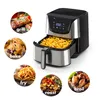 A collage of images showing an air fryer and various foods it can prepare, with text labels for each food type. Produktbild-Vorschau