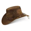 STAMP Herren Western Reiten Cowboy Leder Hut Braun Größe L Produktbild-Vorschau 1
