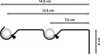 A diagram showing the dimensions and cross-section of a telescopic curtain rod. Produktbild-Vorschau