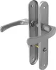 A silver door handle set on a white background. Anteprima dell’immagine prodotto