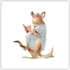 Poster - Poster ohne Rahmen - Känguru Mama Kind - 60x60 cm Produktbild-Vorschau 1