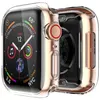 A clear protective case for an Apple Watch is shown from a diagonal angle, highlighting its design and the watch face. Podgląd zdjęcia produktu