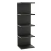A modern, black, five-shelf vertical wall unit is shown against a white background. Náhled obrázku produktu