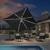 PURPLE LEAF Ampelschirm 300 x 300 cm Sonnenschirm mit LED Produktbild-Vorschau 1
