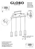 Instructional diagram for assembling a pendant light fixture. Podgląd zdjęcia produktu