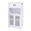 Badezimmerschrank mit Tür und offenes Fach 22x36x75cm Weiß Produktbild-Vorschau 3