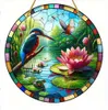 GKA XL Sonnenfänger Eisvogel mit Seerose 20 cm Buntglas Produktbild-Vorschau 2