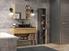 Mobile bagno BDW, mobile bagno alto, antracite / rovere Anteprima dell’immagine prodotto 5