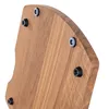 A close-up view of the underside of a wooden cutting board with rubber feet. Produktbild-Vorschau