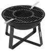 Gusseiserne Holzfeuerschale mit Grillrost Ø 50 cm – 2-in-1 Produktbild-Vorschau 2