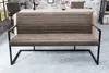 Industrial Freischwinger Bank LOFT 160cm taupe mit Armlehne Produktbild-Vorschau 4