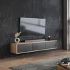 TV-Möbel Idra mit 3 Türen, Grau und Holzoptik, 180cm Produktbild-Vorschau 3