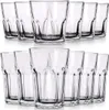 Two rows of clear drinking glasses against a white background. Náhled obrázku produktu