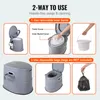 An instructional image showing two ways to use a portable toilet. Produktbild-Vorschau