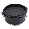A black cast iron Dutch oven with a grill lid, shown from a slightly elevated angle against a white background. Produktbild-Vorschau