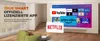 A living room scene with a projector displaying various streaming service logos on a wall. Produktbild-Vorschau