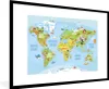 MuchoWow® MuchoWow® Gerahmtes Poster Weltkarte - Kinder - Produktbild-Vorschau 1