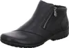 A black leather ankle boot with a side zipper on a white background. Produktbild-Vorschau