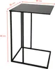 A black C-shaped side table with dimensions shown. Anteprima dell’immagine prodotto