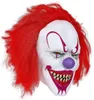 Gruselige Halloween-Clown-Maske mit rotem Haar, Vollkopf, Produktbild-Vorschau 9