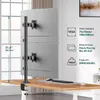 Držák monitoru pro 2 monitory, umístěné nad sebou, výškově Náhled obrázku produktu 3
