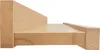 A close-up side view of a wooden shelf. Produktbild-Vorschau